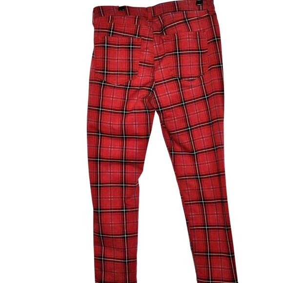 Woman's Arizona Jeans Co punk grungecore plaid mid rise skinny jeans size 13 - Picture 2 of 11
